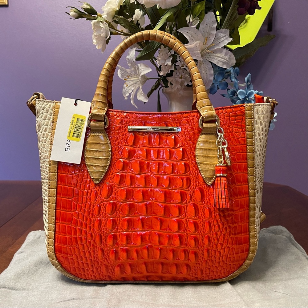 GORGEOUS COLOR FOR SUMMER! NWT Brahmin Amaryllis Cotinga Small Lena Satchel Bag